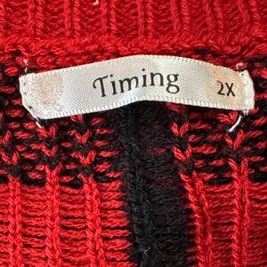 Timing Vibrant Red and Black Knitwear